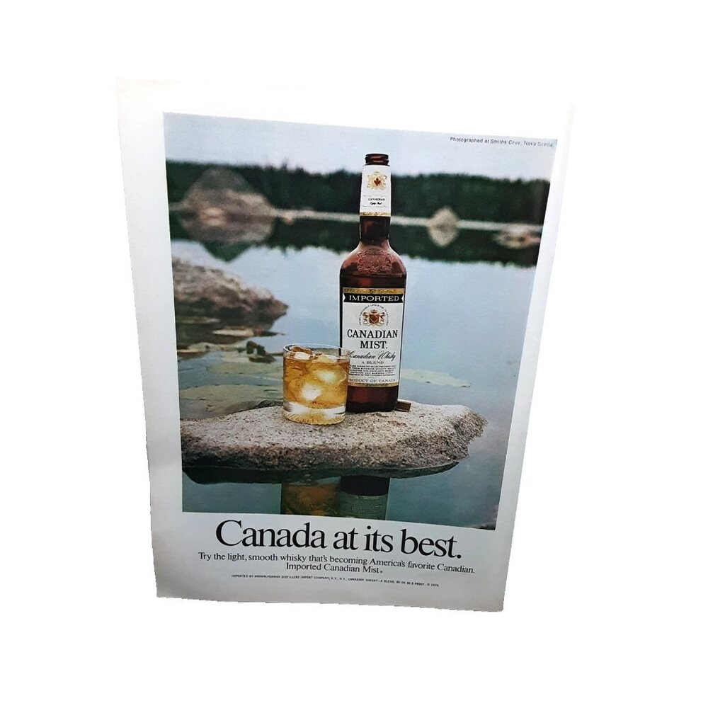 1974 Canadian Mist Whisky Print Ad Canada at Its Best Vintage Liquor